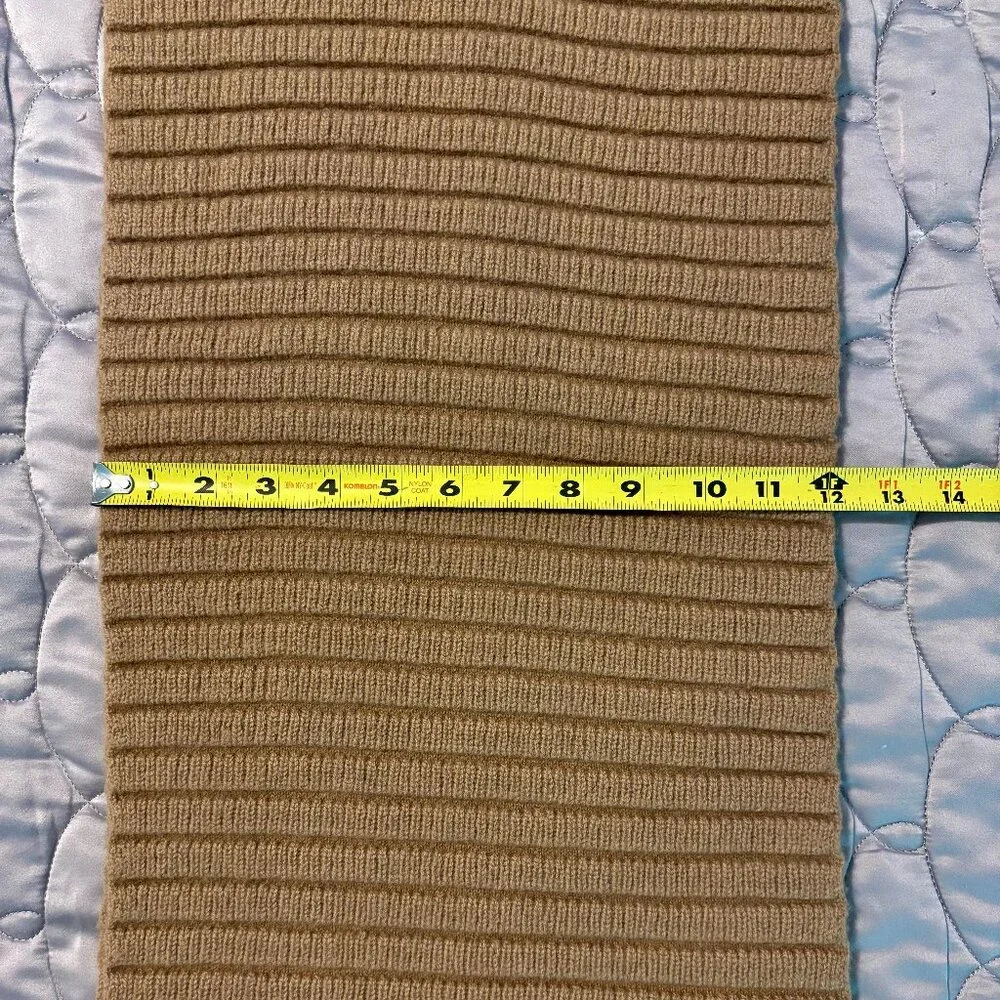 NWT Cole Haan Unisex Men Women Ribbed Tan Large Long Wide Scarf OS